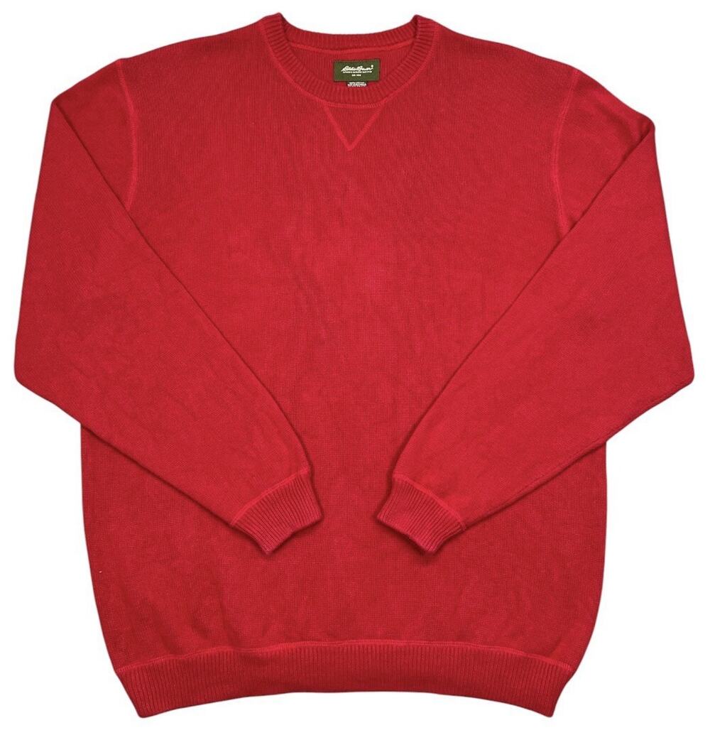 Eddie Bauer Men’s XXL Heavy Cotton Red Knit Sweater Rare Australia Made